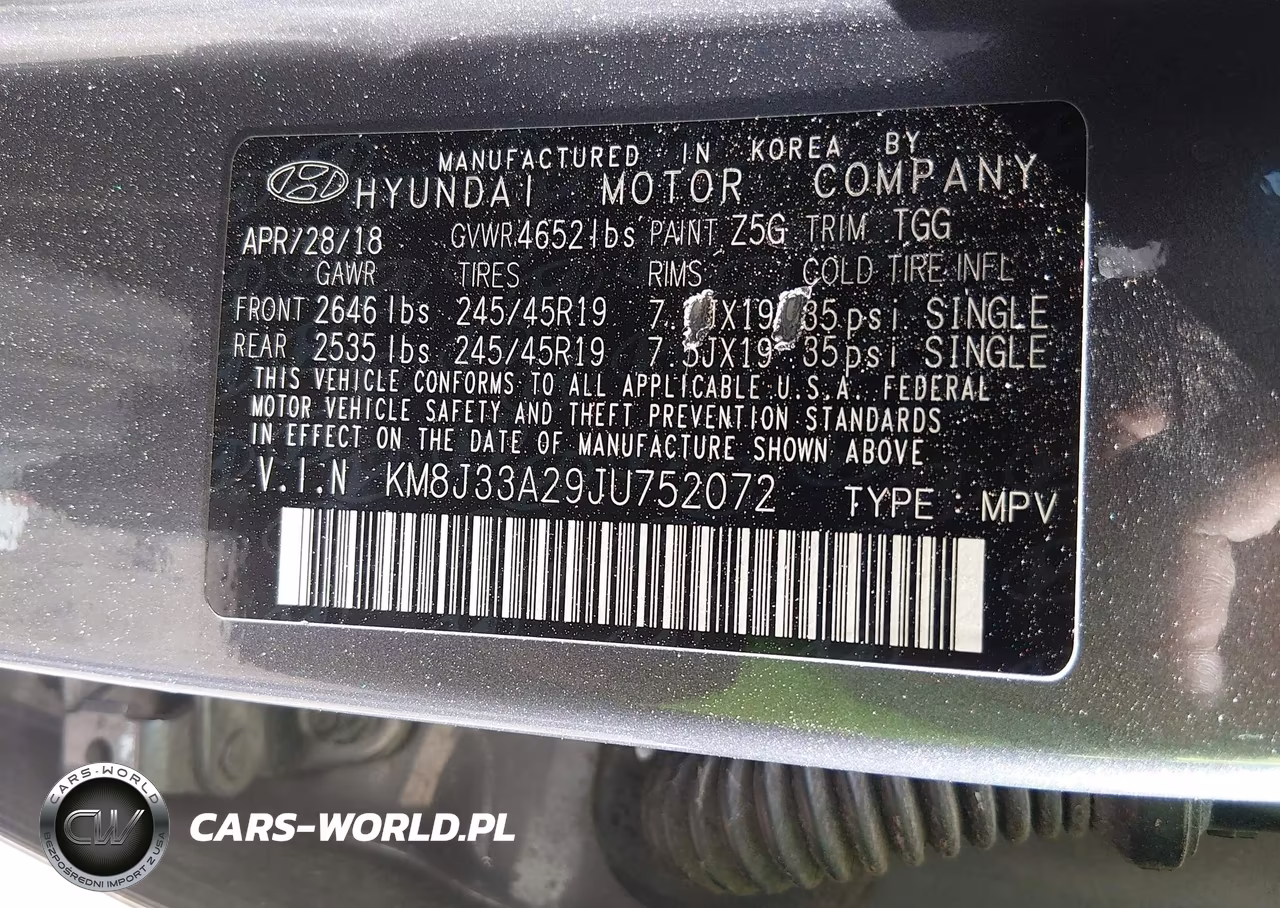 2018 Hyundai Tucson Value VIN:KM8J33A29JU752072 - 9