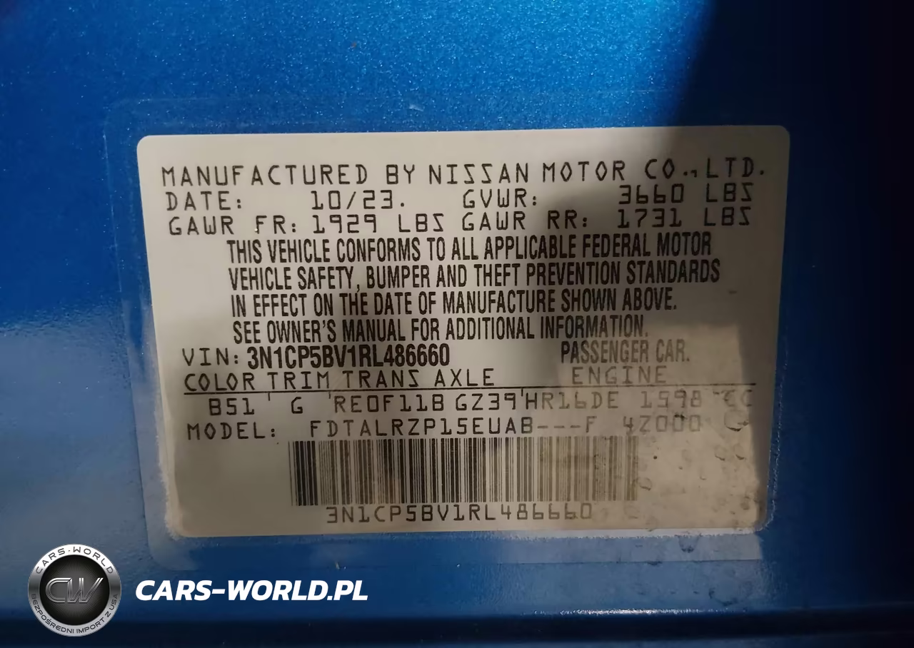 2024 Nissan Kicks S Xtronic Cvt VIN:3N1CP5BV1RL486660 - 9