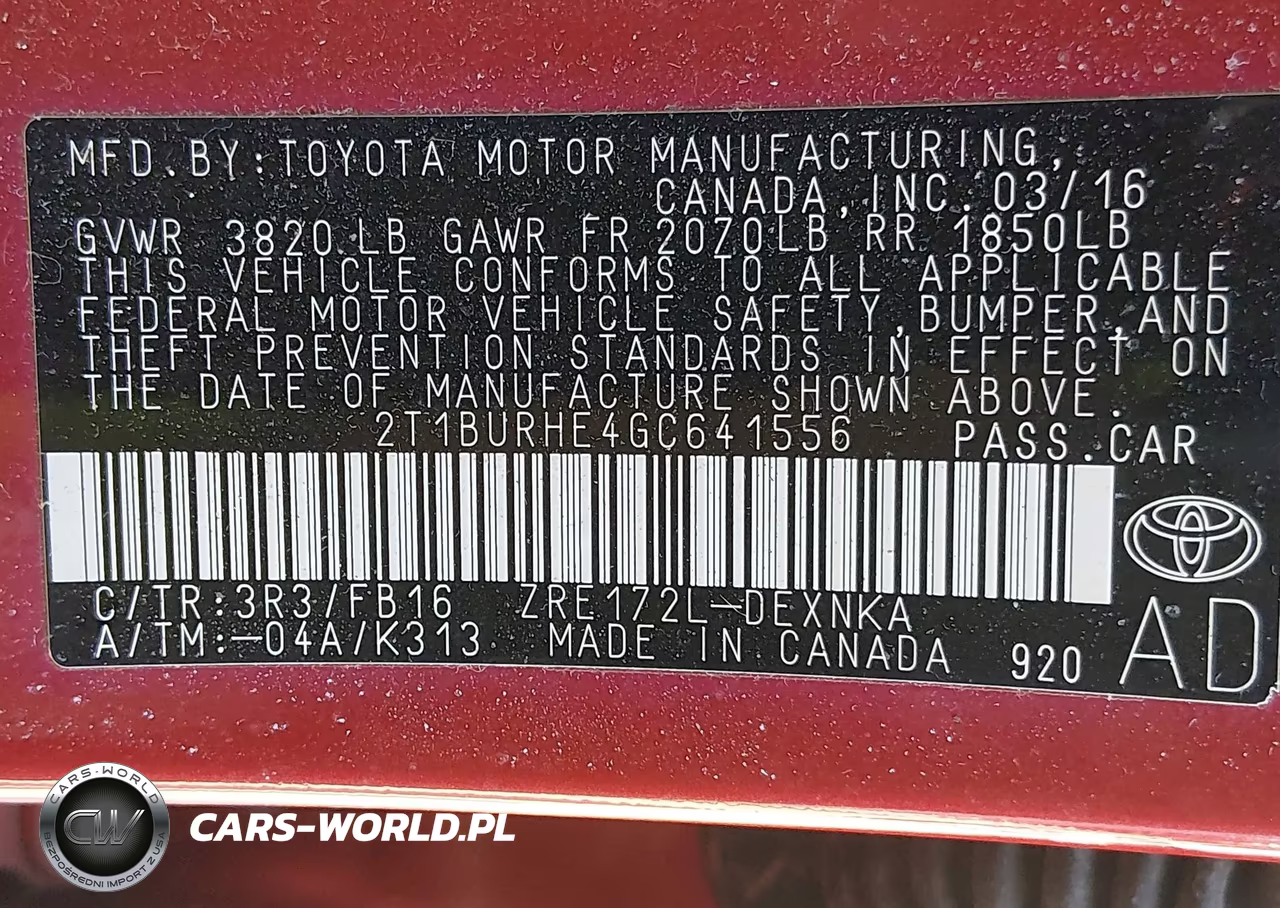 2016 Toyota Corolla Le VIN:2T1BURHE4GC641556 - 9
