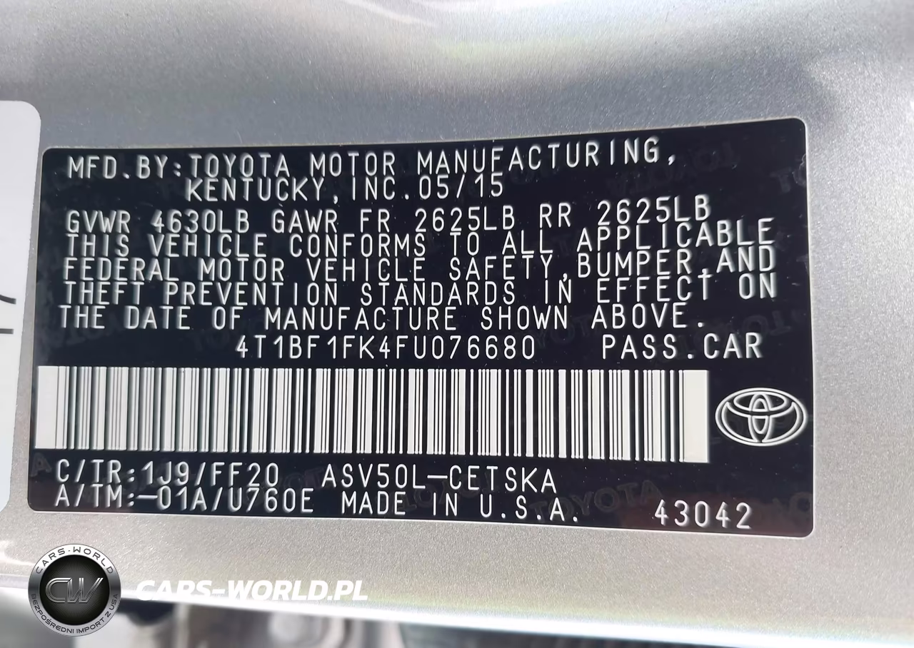 2015 Toyota Camry Se VIN:4T1BF1FK4FU076680 - 9