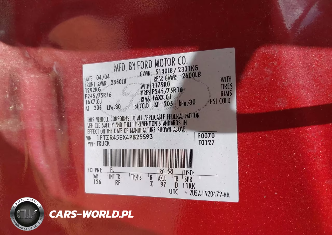 2004 Ford Ranger Edge-Tremor-Xlt VIN:1FTZR45EX4PB25593 - 9
