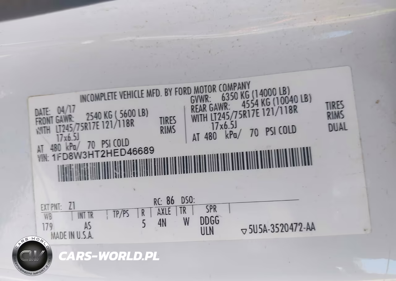 2017 Ford F-350 Chassis Lariat-Xl-Xlt VIN:1FD8W3HT2HED46689 - 9