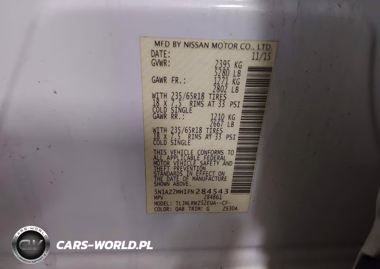 2015 Nissan Murano Sl VIN:5N1AZ2MH1FN284543 - 9