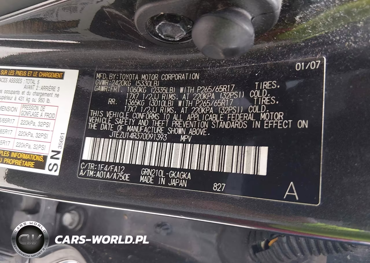 2007 Toyota 4Runner Sr5 VIN:JTEZU14R370091393 - 9