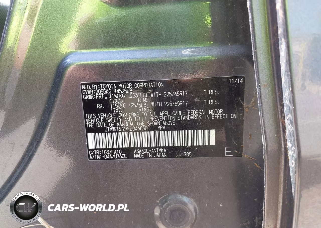 2015 Toyota Rav4 Xle VIN:JTMWFREV7FD046850 - 9
