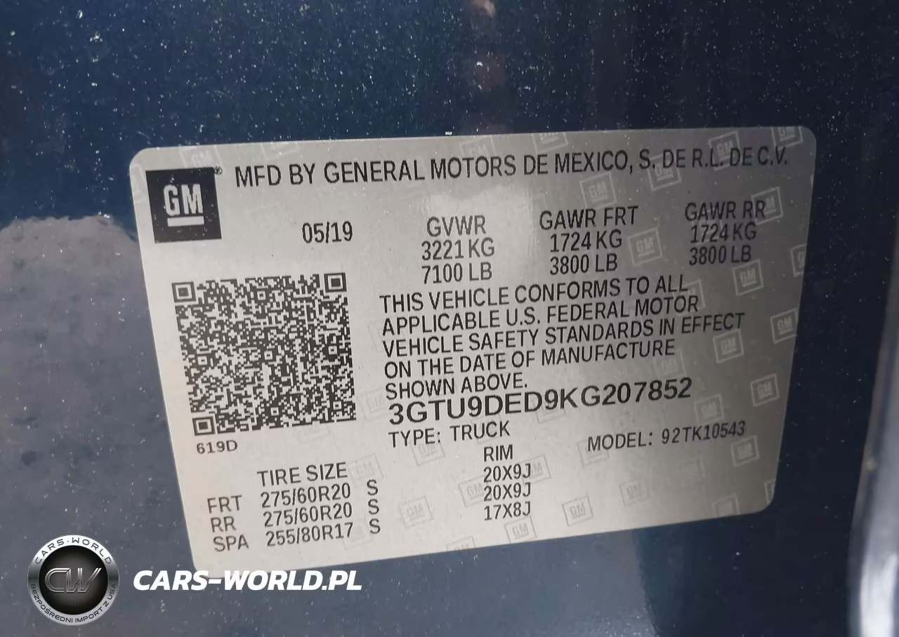 2019 GMC Sierra 1500 Slt VIN:3GTU9DED9KG207852 - 9