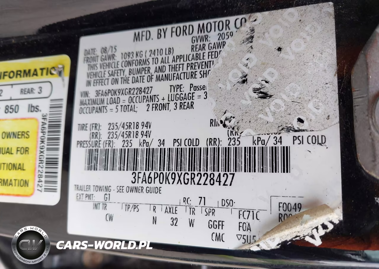 2016 Ford Fusion Titanium VIN:3FA6P0K9XGR228427 - 9