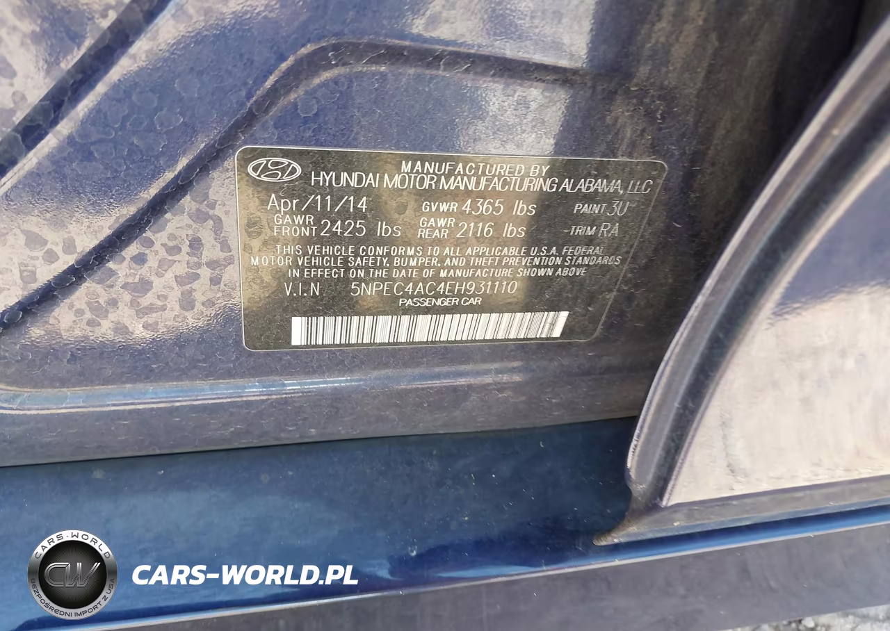 2014 Hyundai Sonata Limited VIN:5NPEC4AC4EH931110 - 9