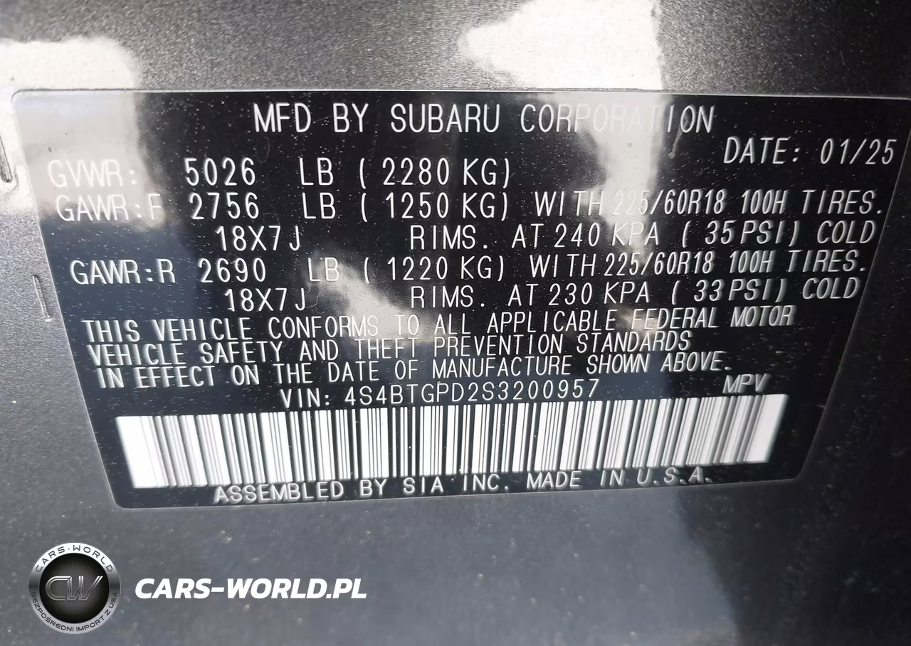 2025 Subaru Outback Touring Xt VIN:4S4BTGPD2S3200957 - 9