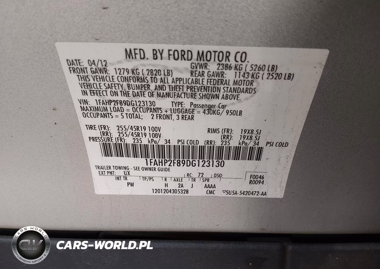2013 Ford Taurus Limited VIN:1FAHP2F89DG123130 - 9