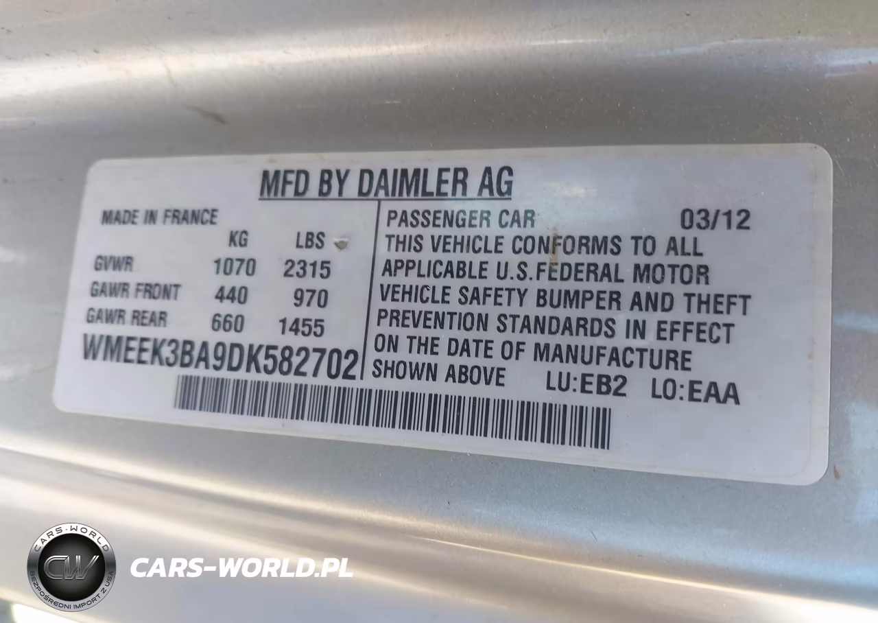2013 Smart Fortwo Passion VIN:WMEEK3BA9DK582702 - 9