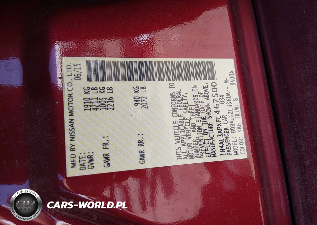 2015 Nissan Altima 2.5 S VIN:1N4AL3APXFC467500 - 9