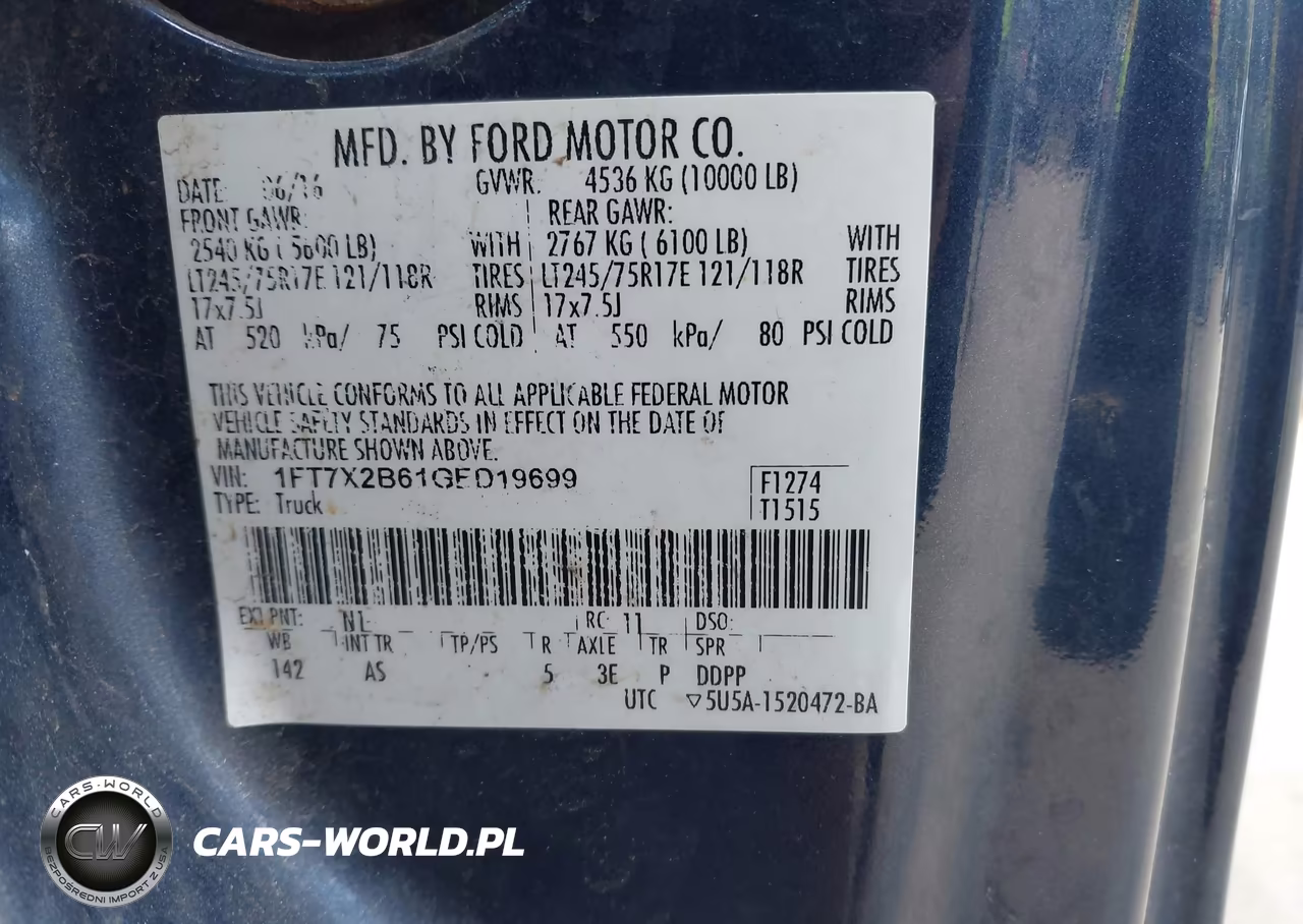 2016 Ford F-250 Xl VIN:1FT7X2B61GED19699 - 9
