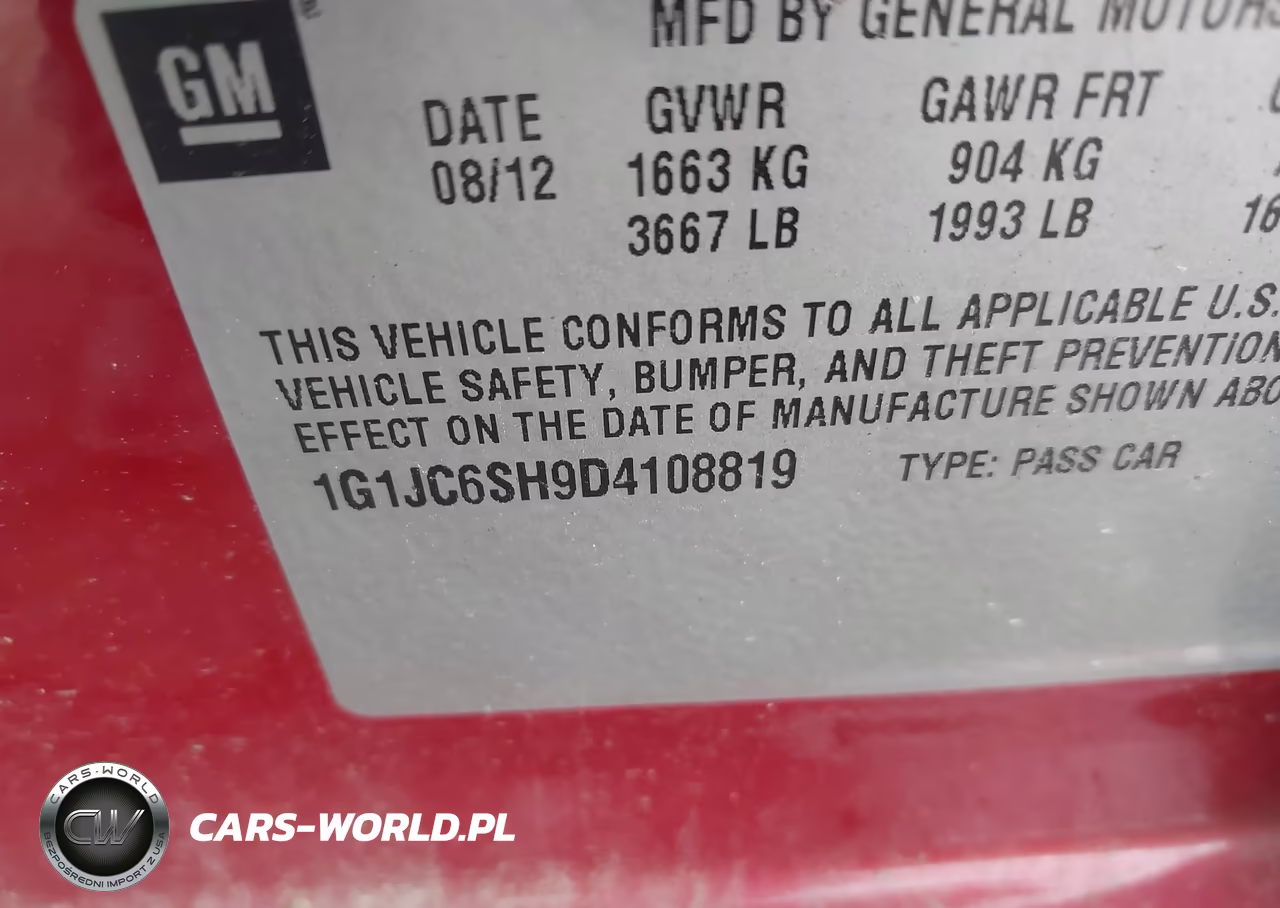 2013 Chevrolet Sonic Lt Auto VIN:1G1JC6SH9D4108819 - 9