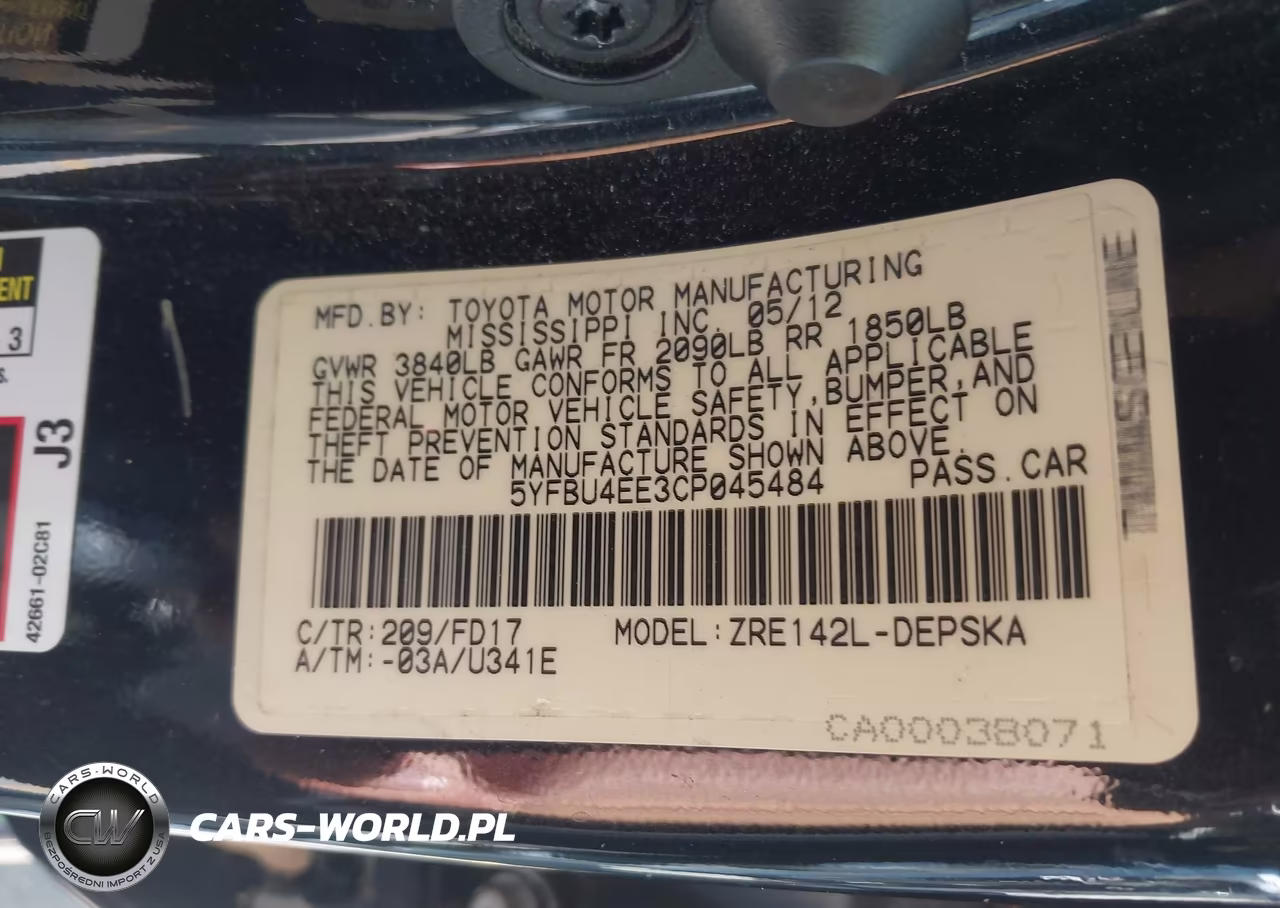 2012 Toyota Corolla S VIN:5YFBU4EE3CP045484 - 9