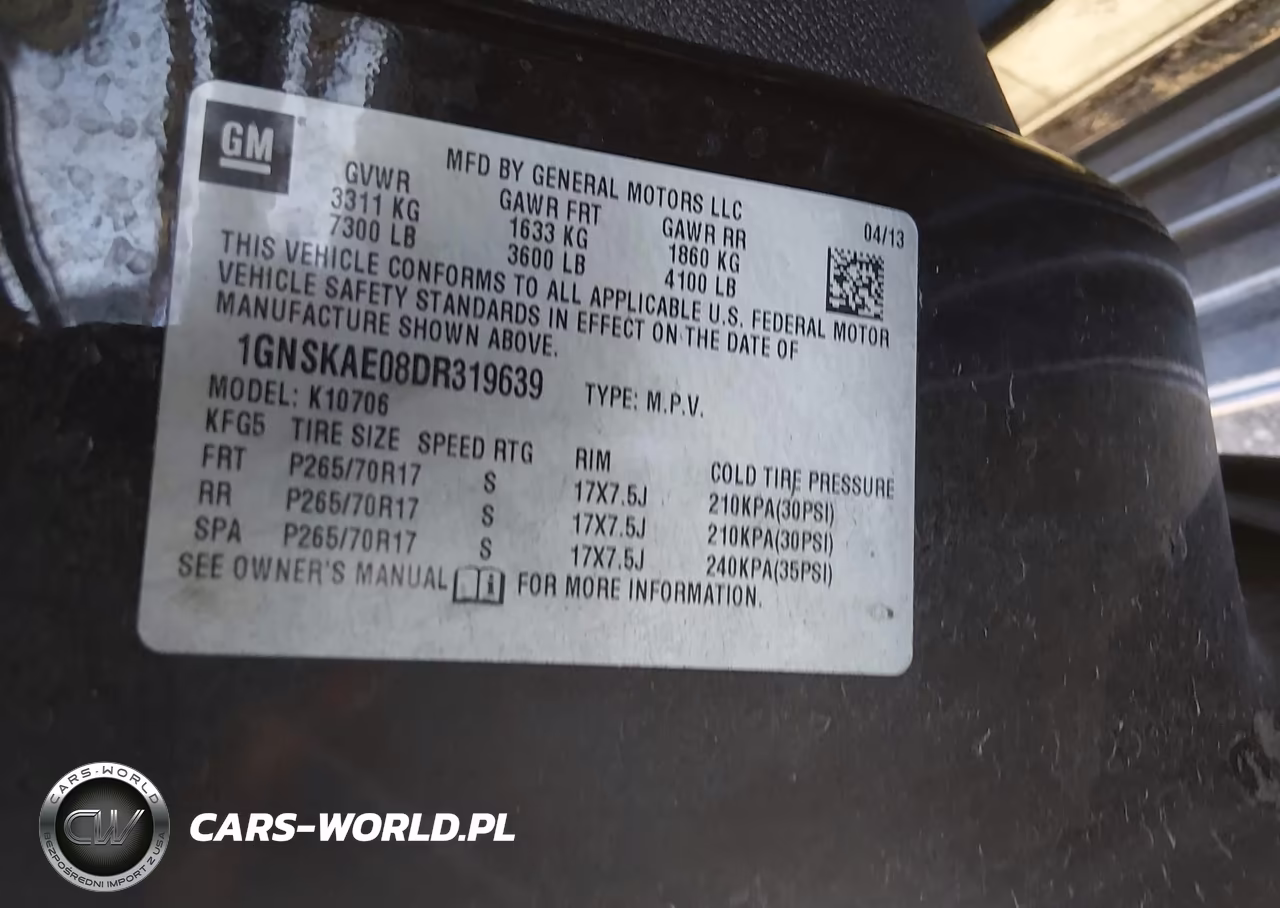 2013 Chevrolet Tahoe Ls VIN:1GNSKAE08DR319639 - 9
