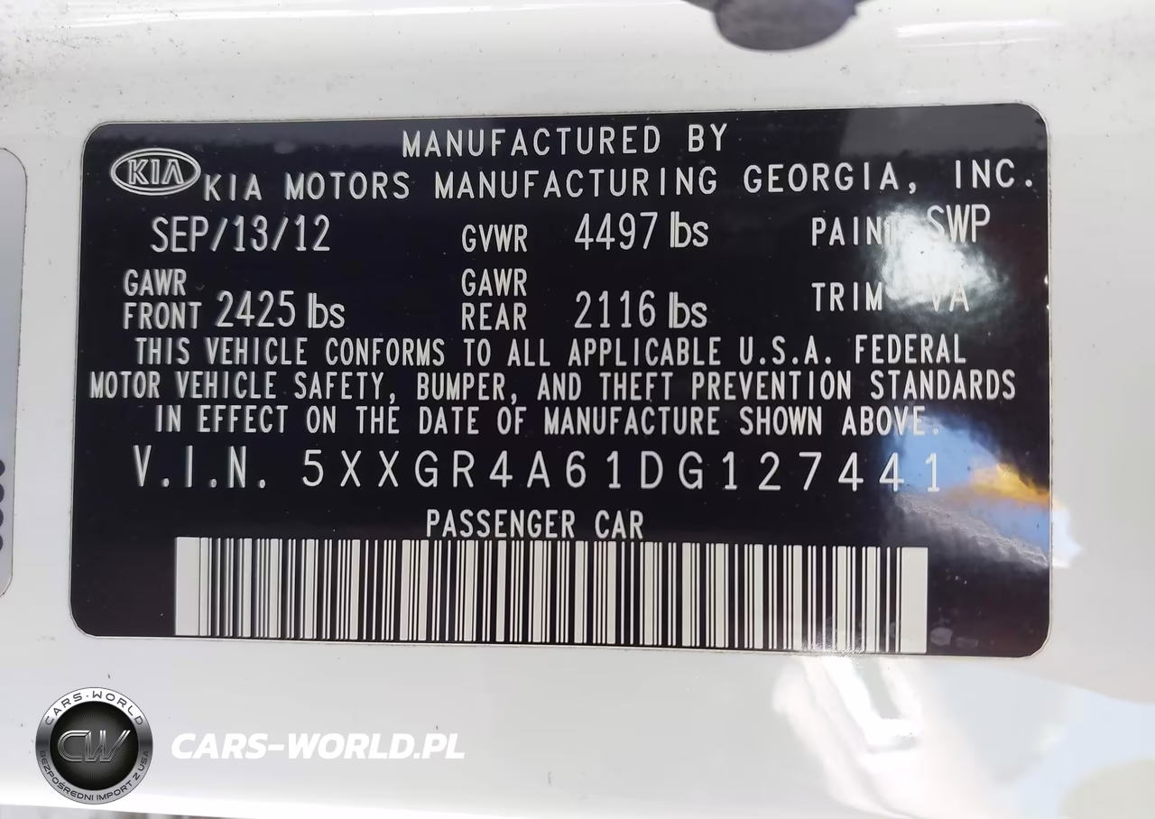 2013 Kia Optima Sx VIN:5XXGR4A61DG127441 - 9