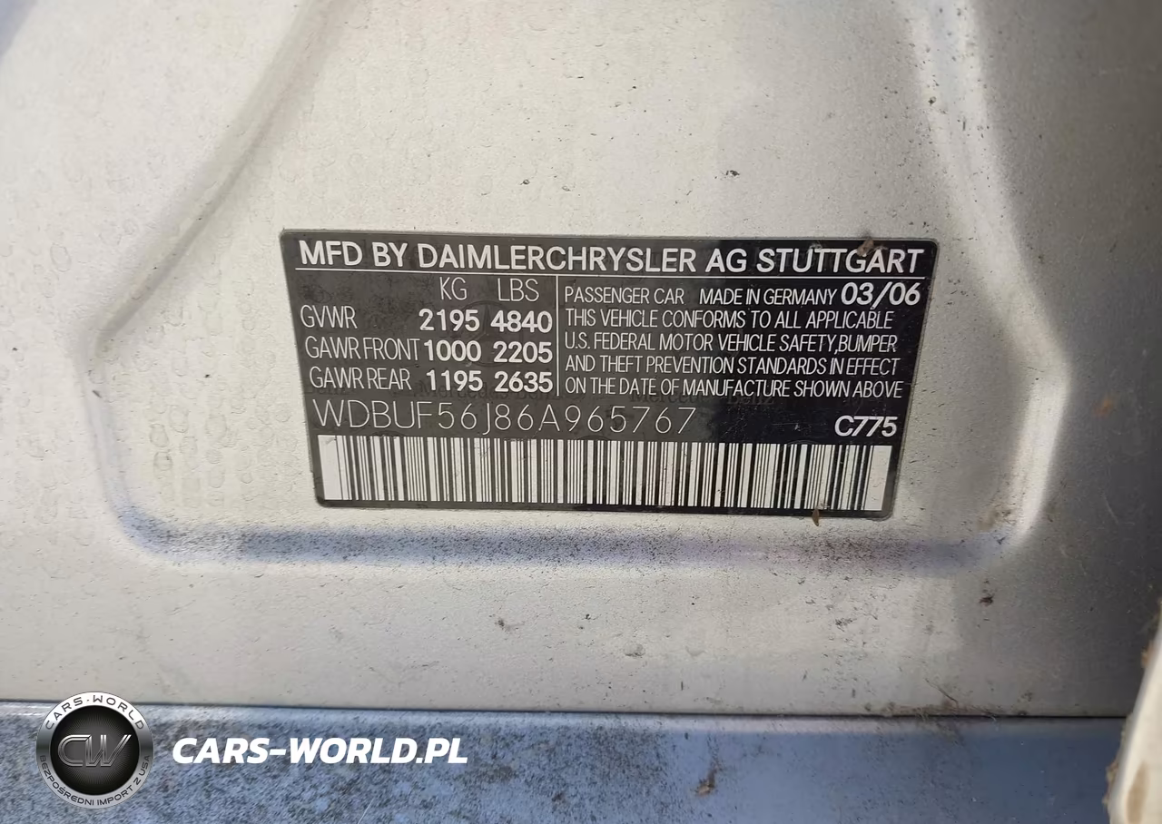 2006 Mercedes-Benz E-Class 3.5L VIN:WDBUF56J86A965767 - 9