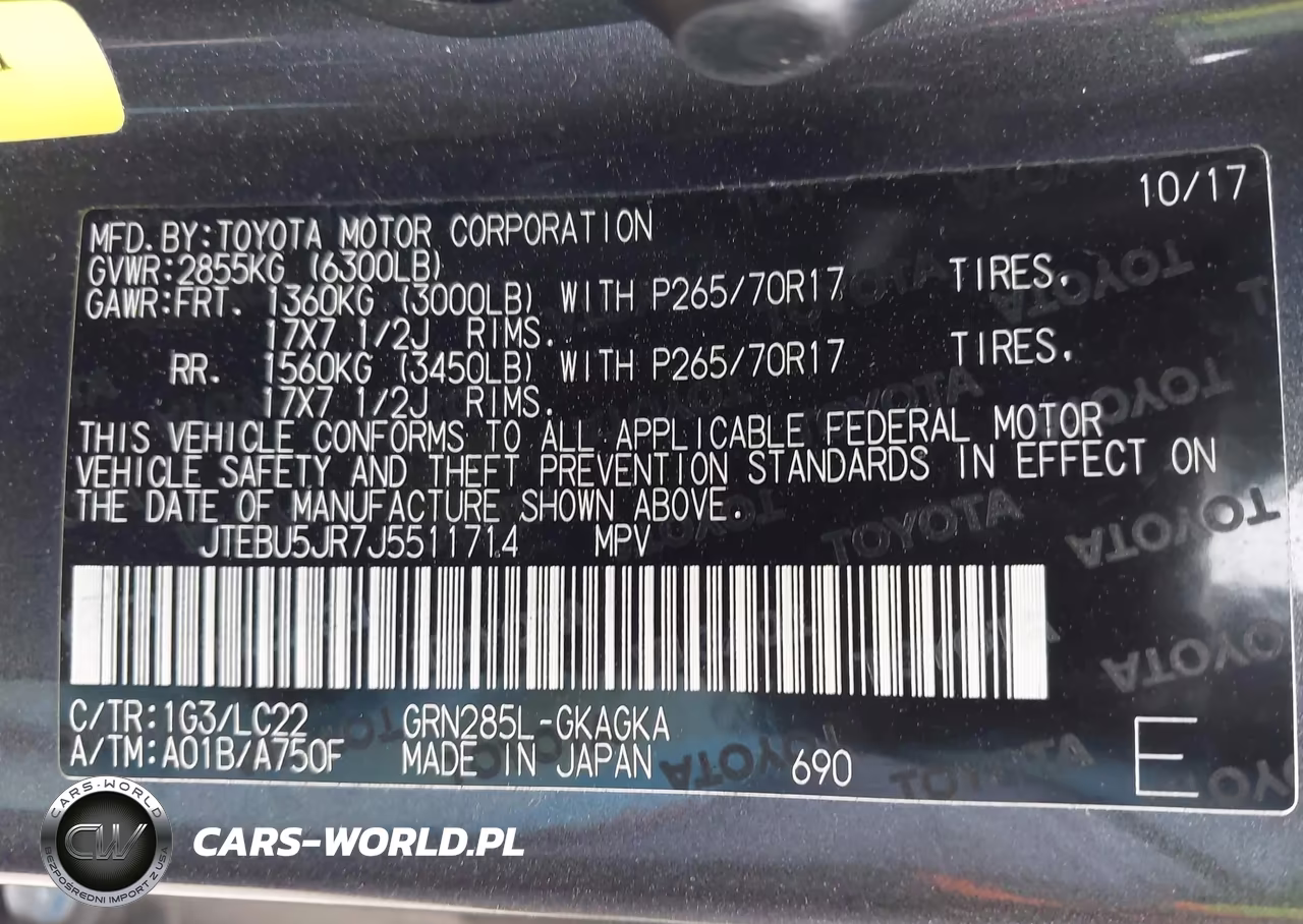 2018 Toyota 4Runner Trd Off Road Premium VIN:JTEBU5JR7J5511714 - 9