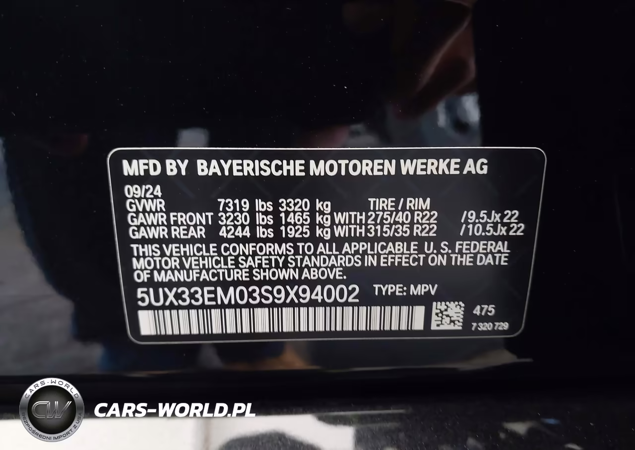2025 BMW X7 M60I VIN:5UX33EM03S9X94002 - 9