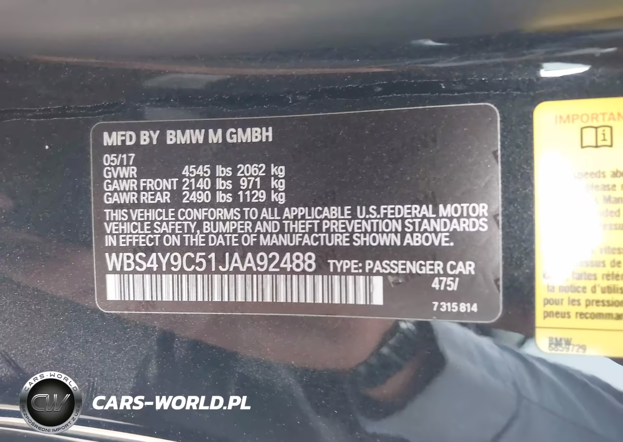 2018 BMW M4 VIN:WBS4Y9C51JAA92488 - 9