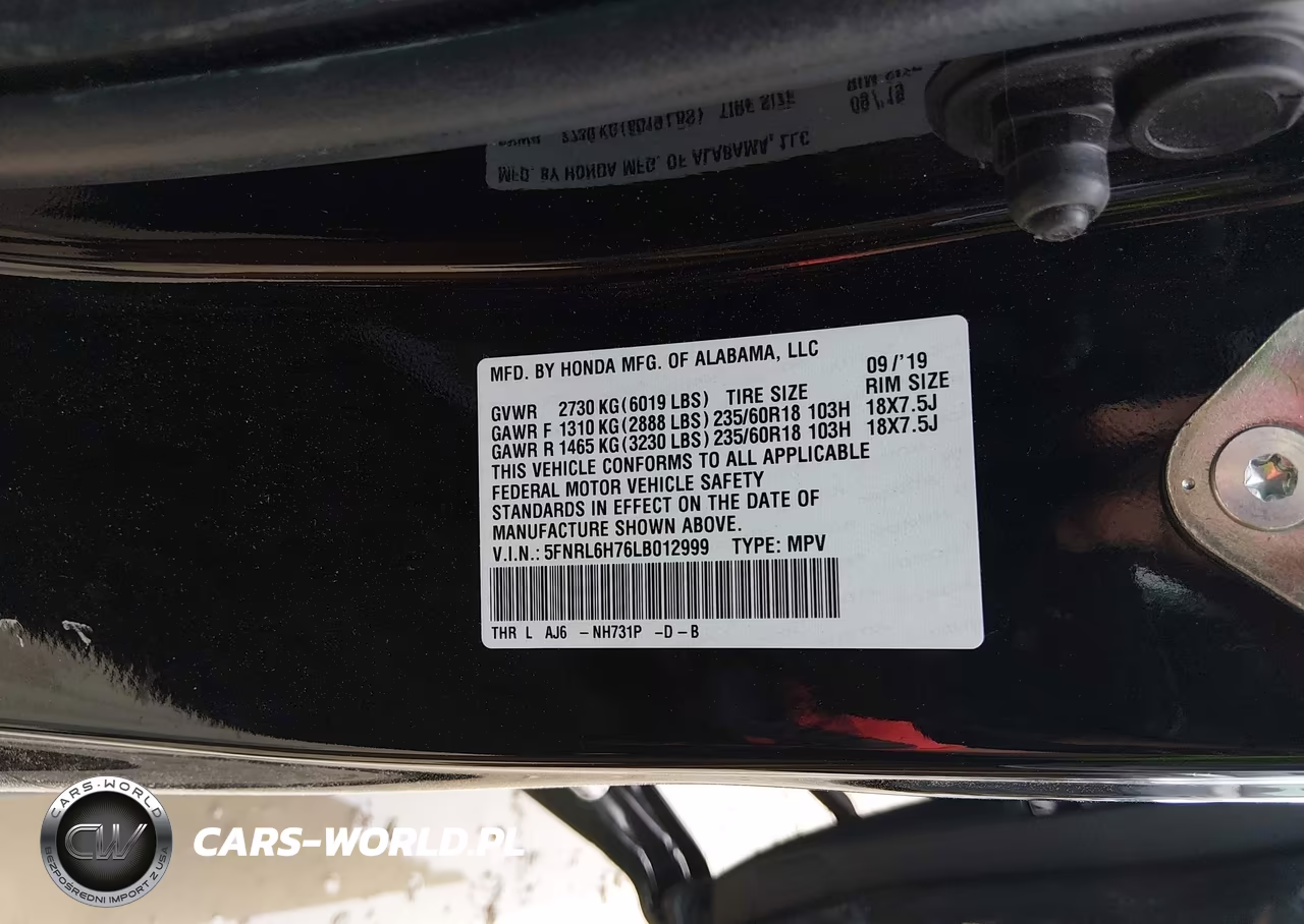 2020 Honda Odyssey Ex-L-Ex-L W-Navi Res VIN:5FNRL6H76LB012999 - 9