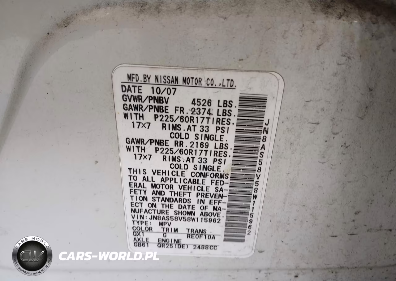 2008 Nissan Rogue Sl VIN:JN8AS58V58W115962 - 9