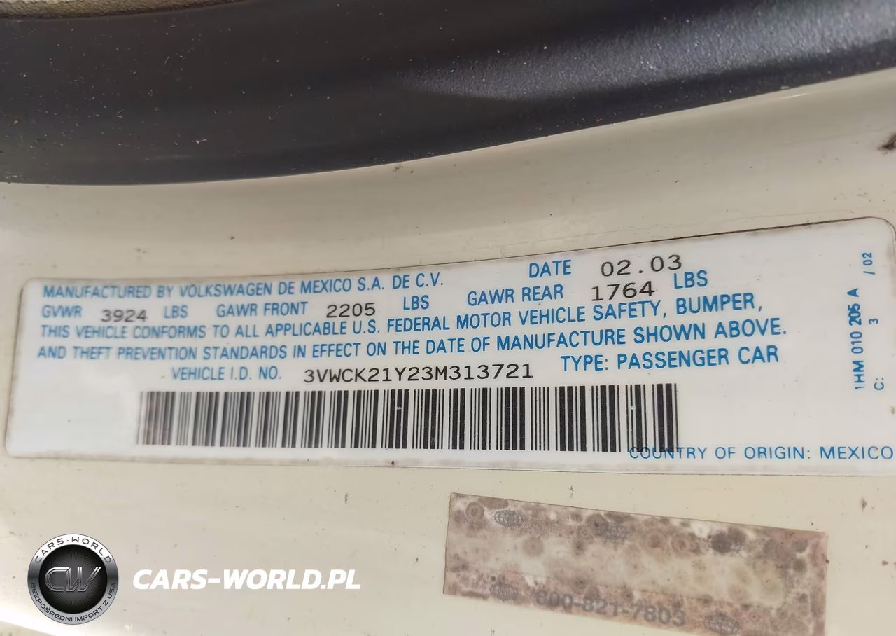 2003 Volkswagen New Beetle Gls VIN:3VWCK21Y23M313721 - 9