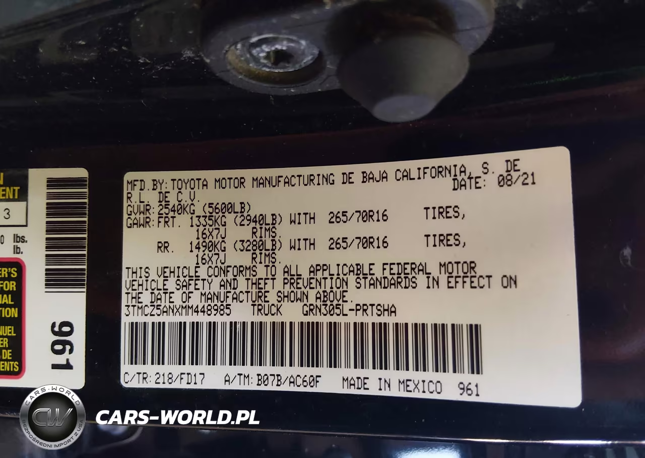 2021 Toyota Tacoma Trd Off-Road VIN:3TMCZ5ANXMM448985 - 9