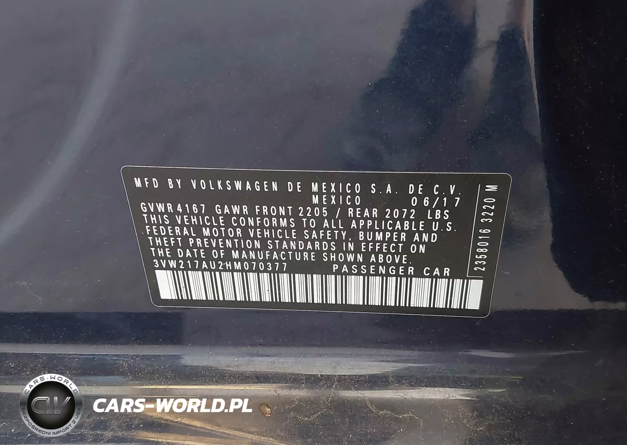 2017 Volkswagen Golf Tsi S 4-Door-Tsi Se 4-Door-Tsi Sel 4-Door-Tsi Wolfsburg Edition 4-Door VIN:3VW217AU2HM070377 - 9