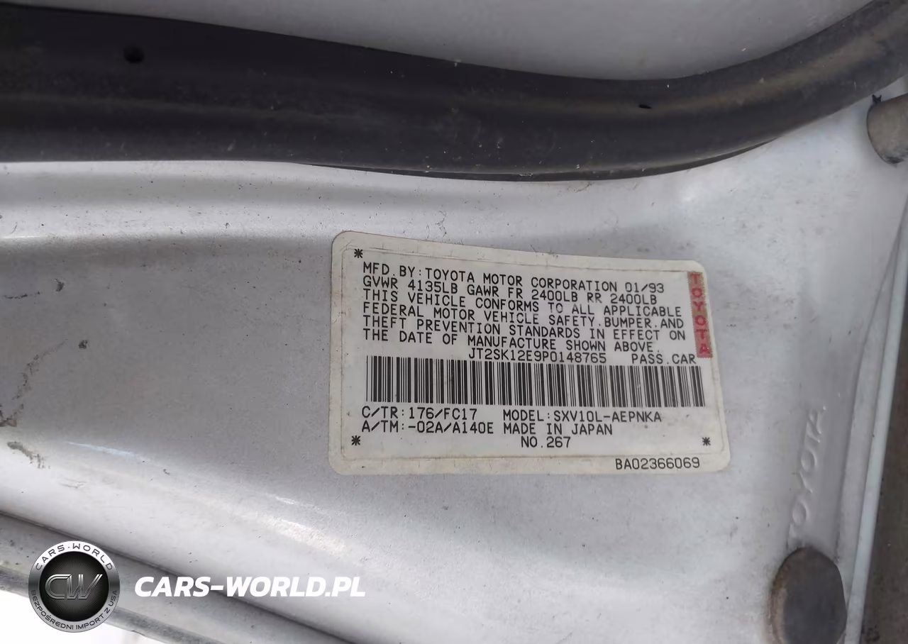 1993 Toyota Camry Le VIN:JT2SK12E9P0148765 - 9
