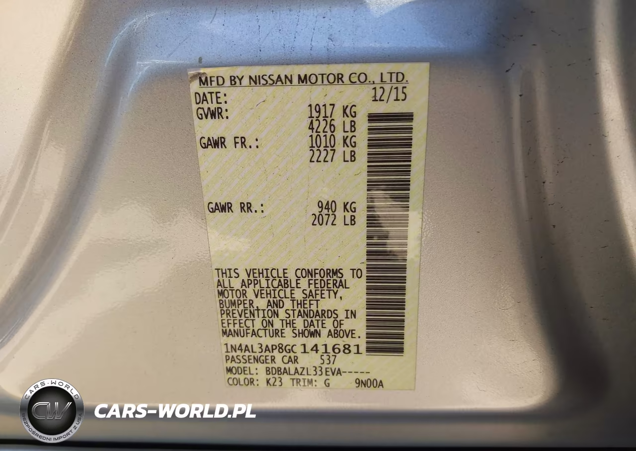 2016 Nissan Altima 2.5 VIN:1N4AL3AP8GC141681 - 9