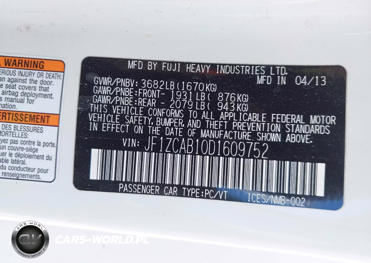 2013 Subaru Brz Premium VIN:JF1ZCAB10D1609752 - 9