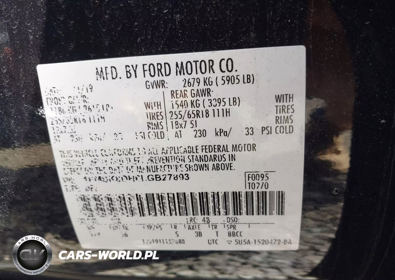 2020 Ford Explorer Xlt VIN:1FMSK8DH6LGB27893 - 9