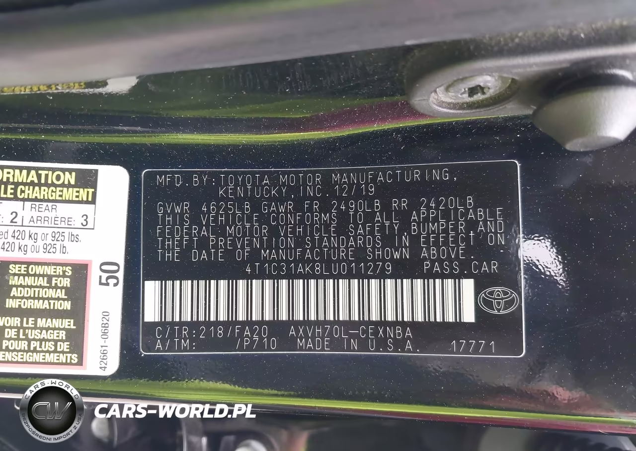 2020 Toyota Camry Le Hybrid VIN:4T1C31AK8LU011279 - 9