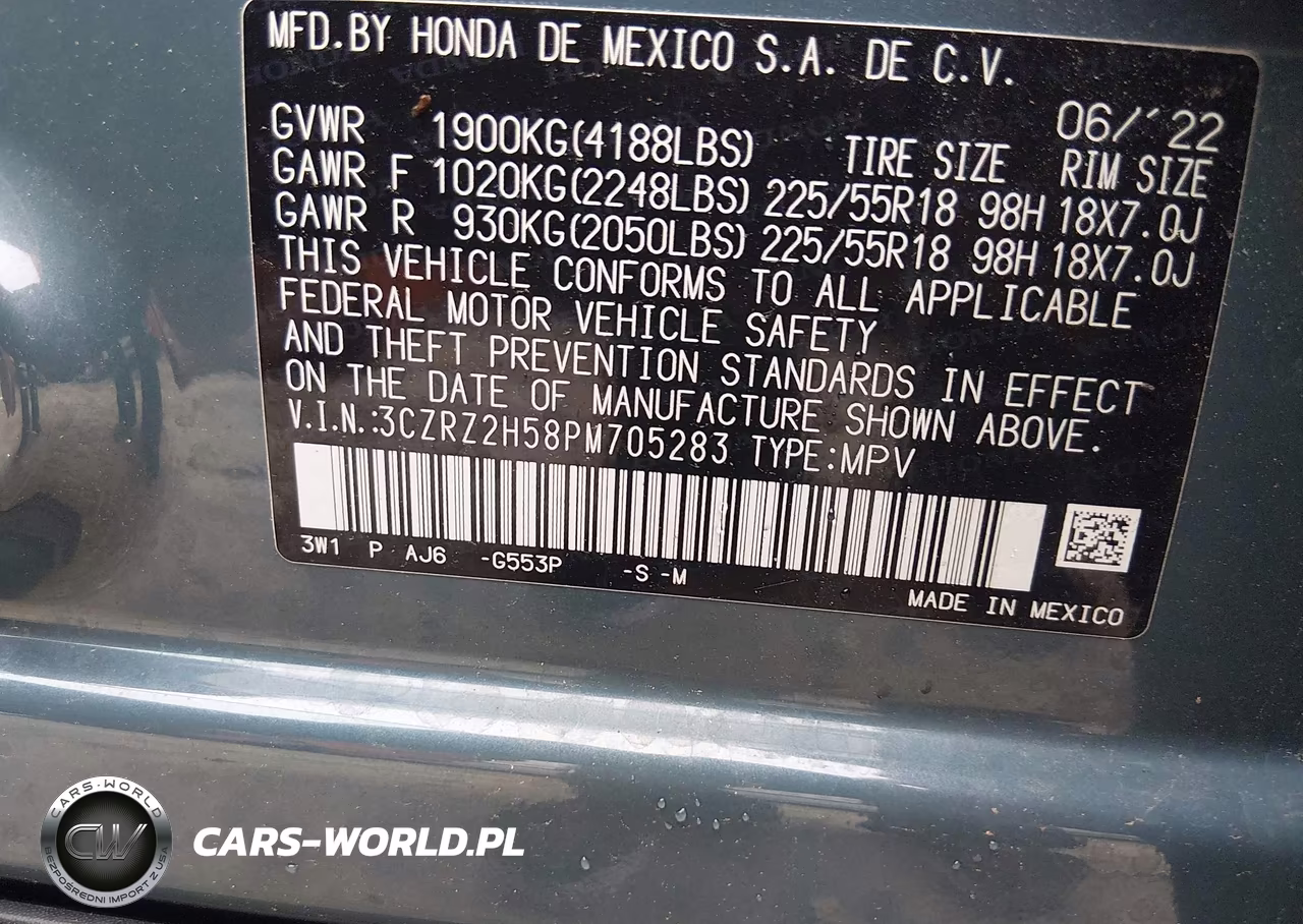2023 Honda Hr-V Awd Sport VIN:3CZRZ2H58PM705283 - 9