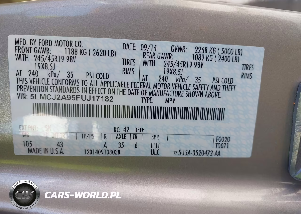 2015 Lincoln Mkc VIN:5LMCJ2A95FUJ17182 - 9