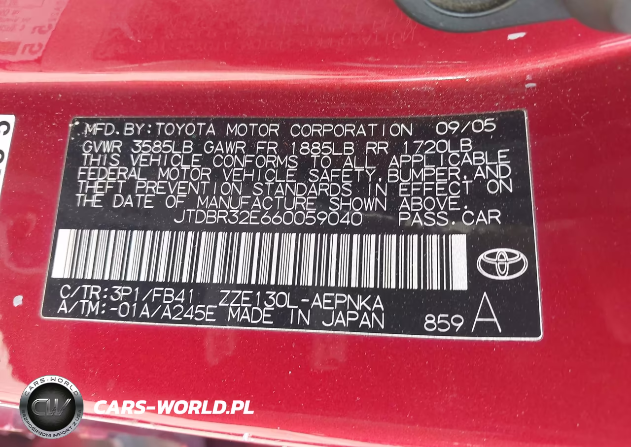 2006 Toyota Corolla Le VIN:JTDBR32E660059040 - 9