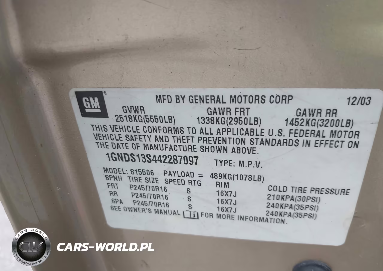 2004 Chevrolet Trailblazer Lt VIN:1GNDS13S442287097 - 9