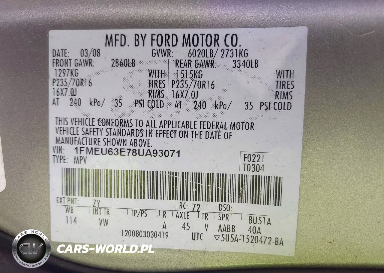 2008 Ford Explorer Xlt VIN:1FMEU63E78UA93071 - 9