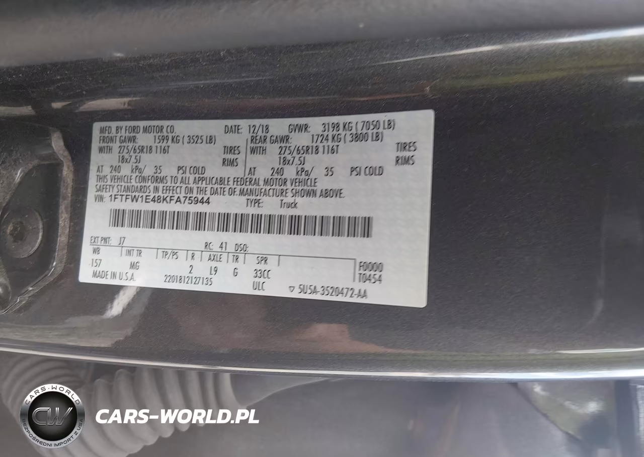 2019 Ford F-150 Xlt VIN:1FTFW1E48KFA75944 - 9