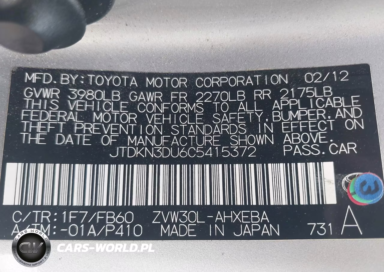 2012 Toyota Prius Three VIN:JTDKN3DU6C5415372 - 9