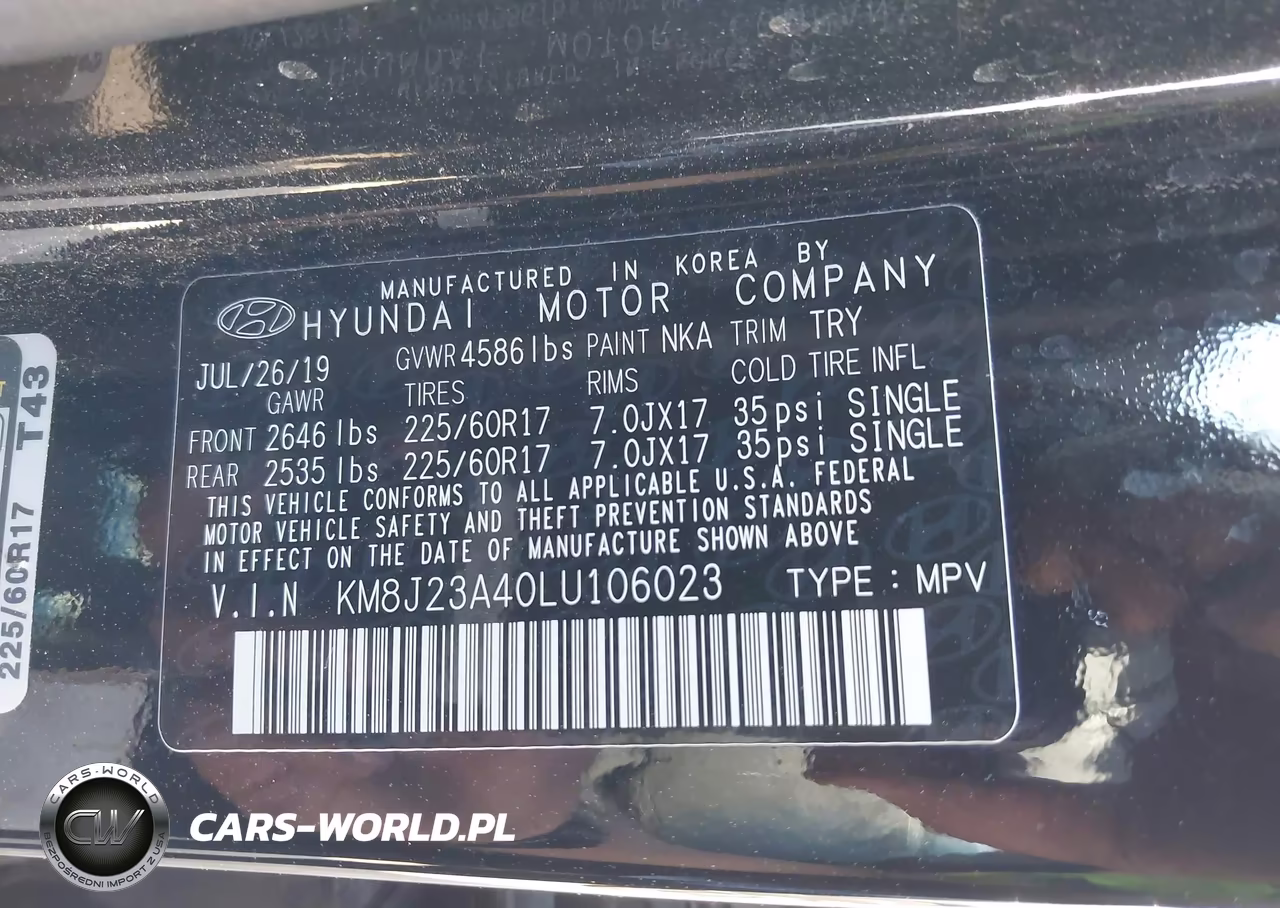 2020 Hyundai Tucson Se VIN:KM8J23A40LU106023 - 9