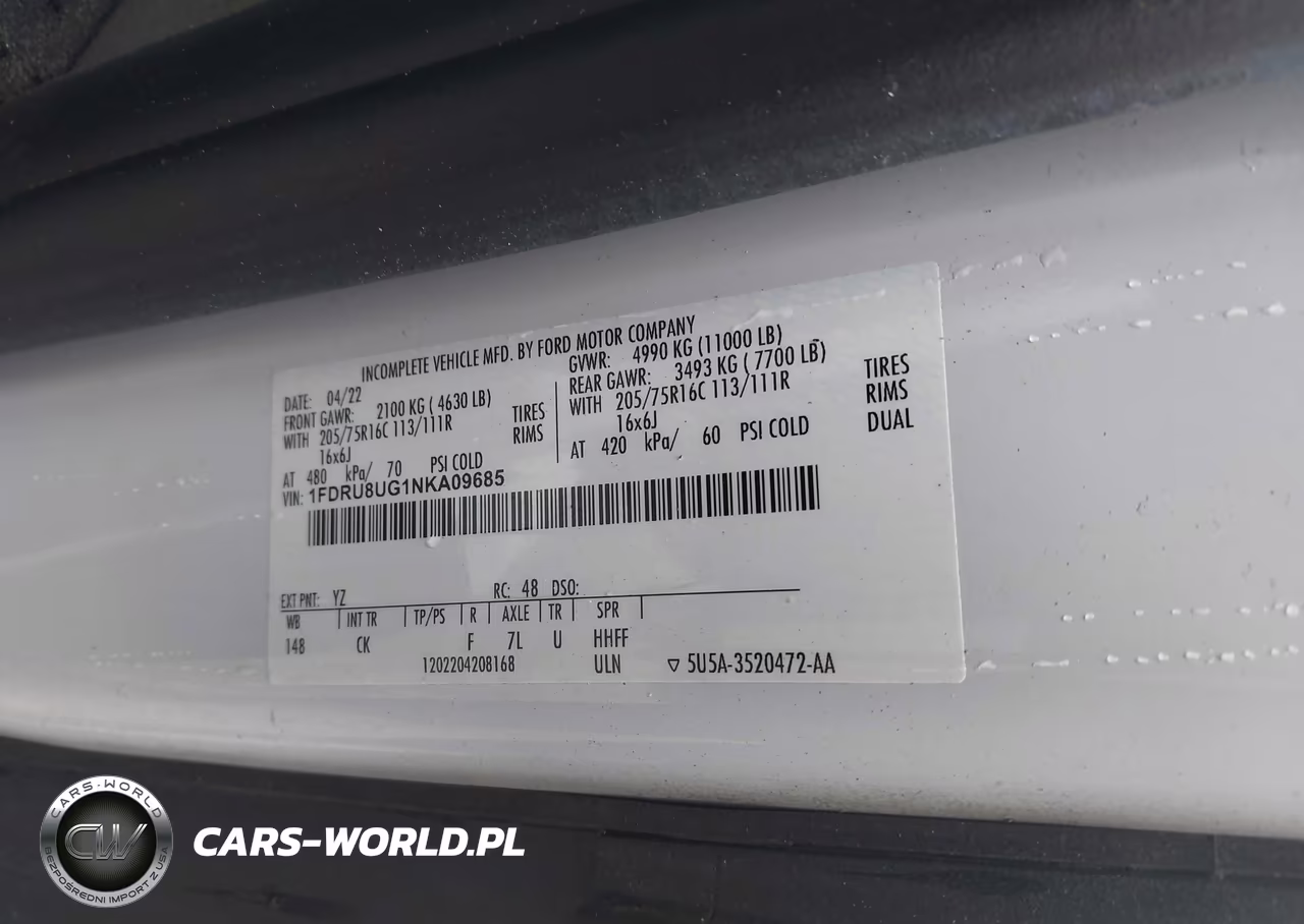 2022 Ford Transit-350 Cargo Van VIN:1FDRU8UG1NKA09685 - 9