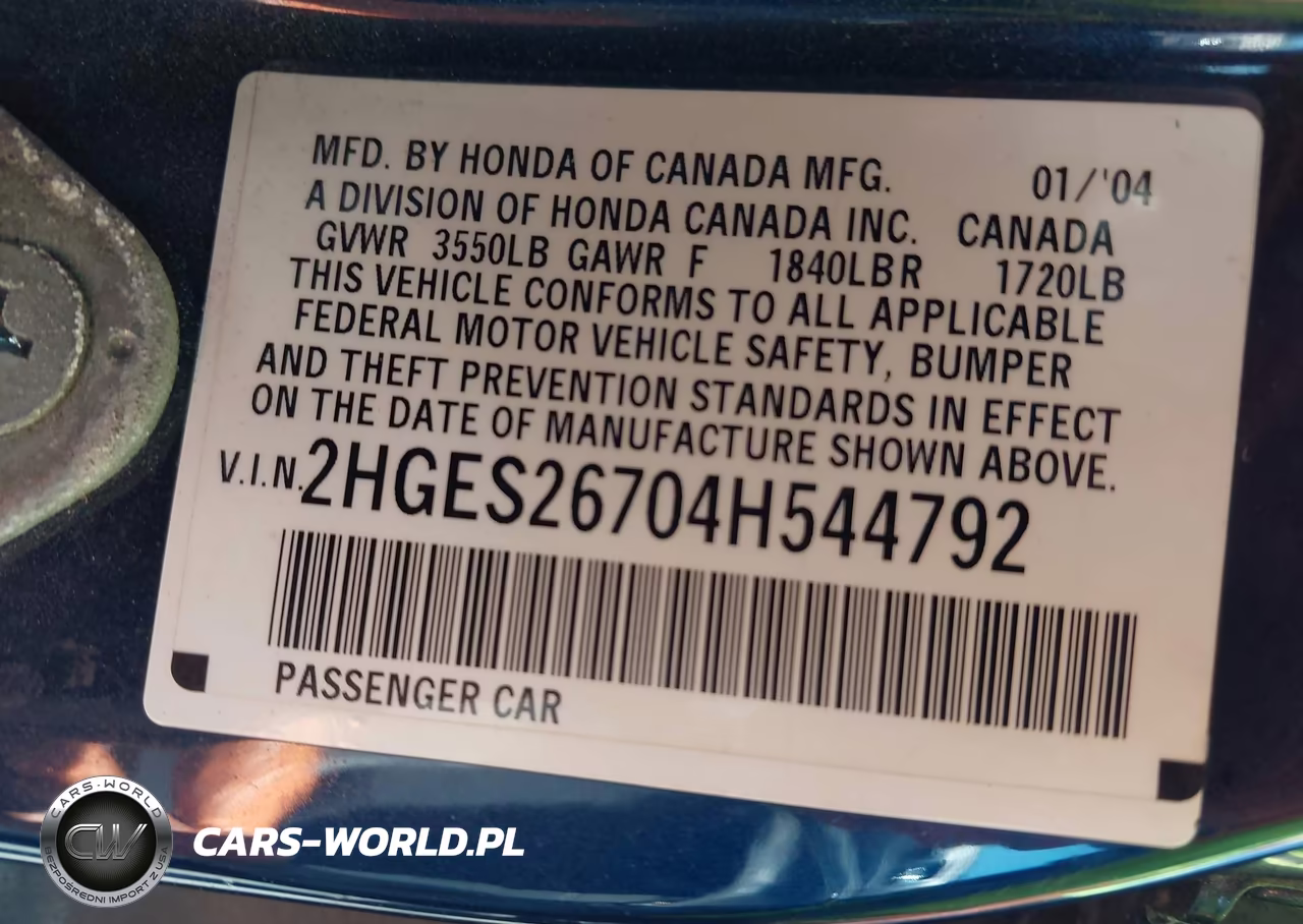 2004 Honda Civic Ex VIN:2HGES26704H544792 - 9