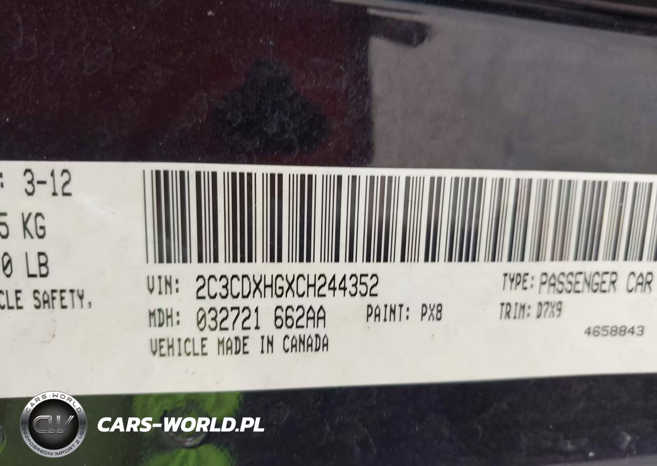 2012 Dodge Charger Sxt VIN:2C3CDXHGXCH244352 - 9