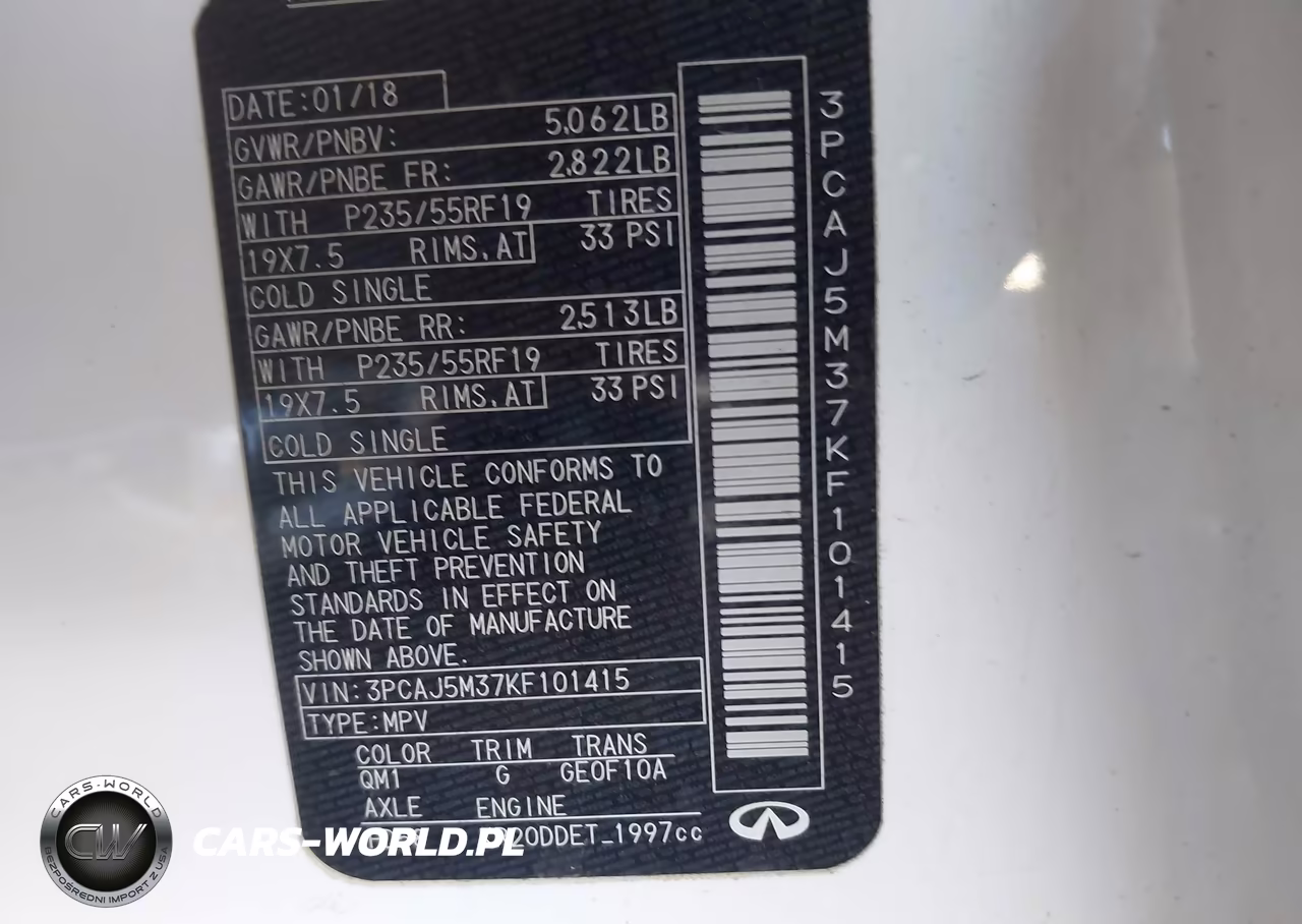 2019 Infiniti Qx50 Essential VIN:3PCAJ5M37KF101415 - 9