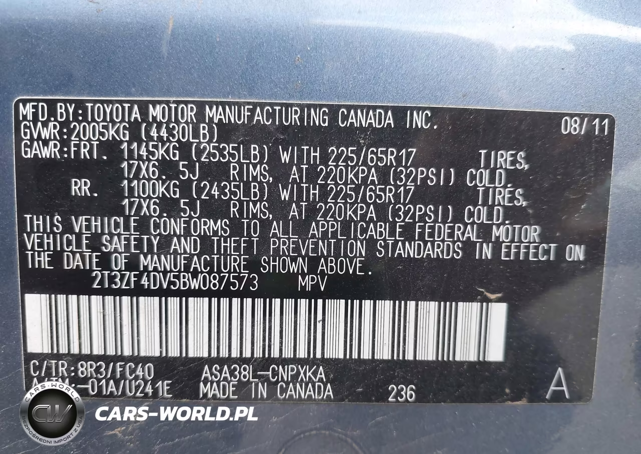 2011 Toyota Rav4 VIN:2T3ZF4DV5BW087573 - 9