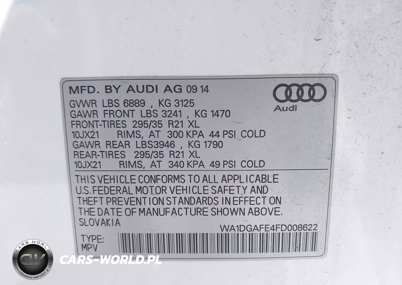 2015 Audi Q7 Prestige VIN:WA1DGAFE4FD008622 - 9
