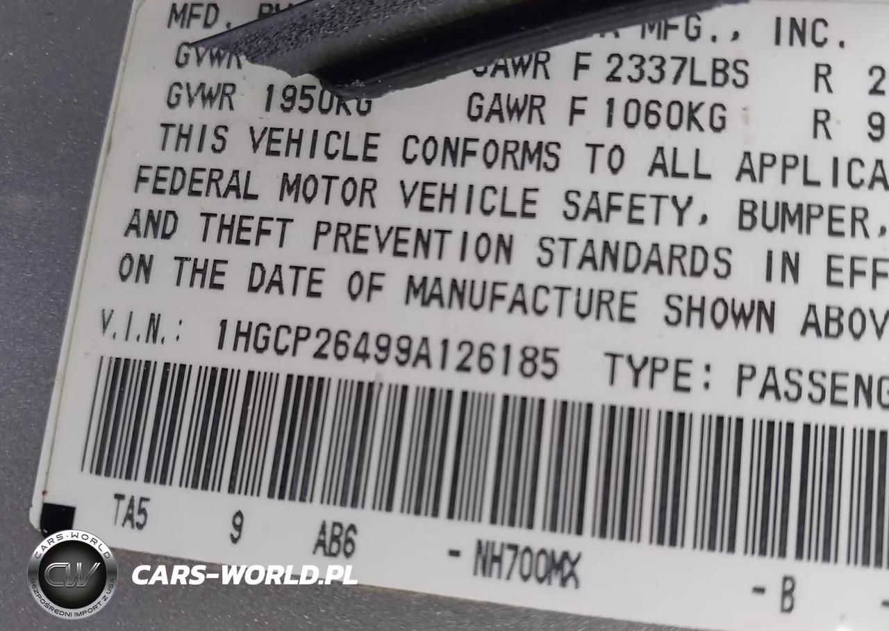 2009 Honda Accord 2.4 Lx-P VIN:1HGCP26499A126185 - 9